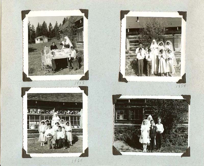 Group of four photos of students from Anahim Lake School