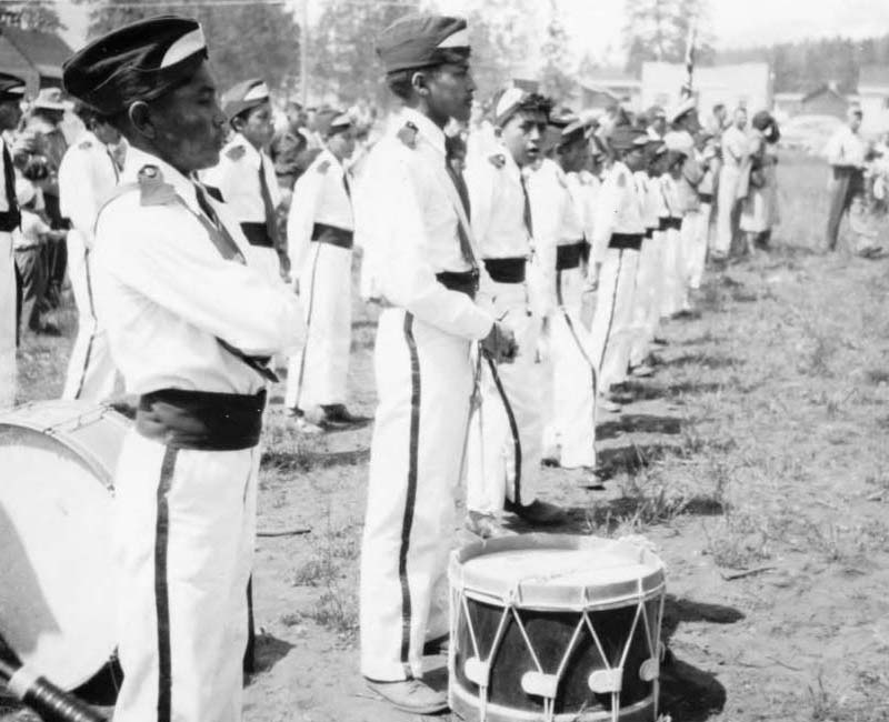 Band standing in rows from Cranbrook St. Eugenes School