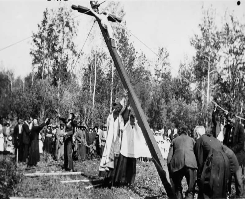 group of people outside at Desmarais St. Martins School