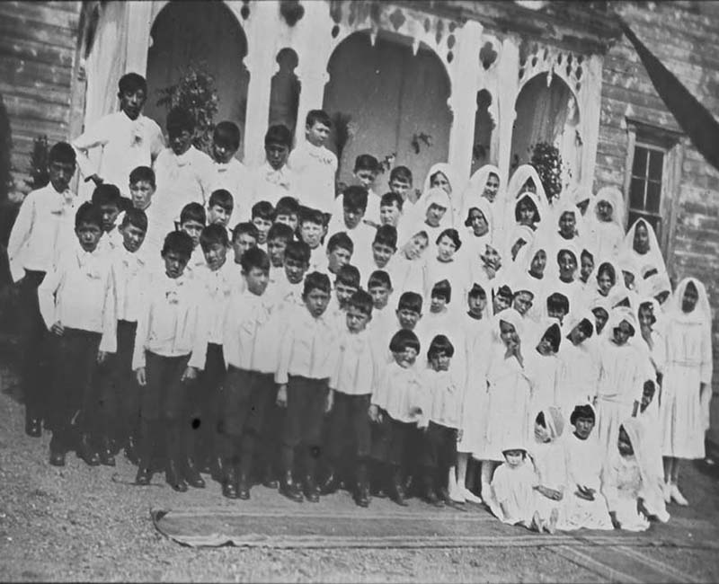 group of students and teachers outside of Desmarais St. Martins