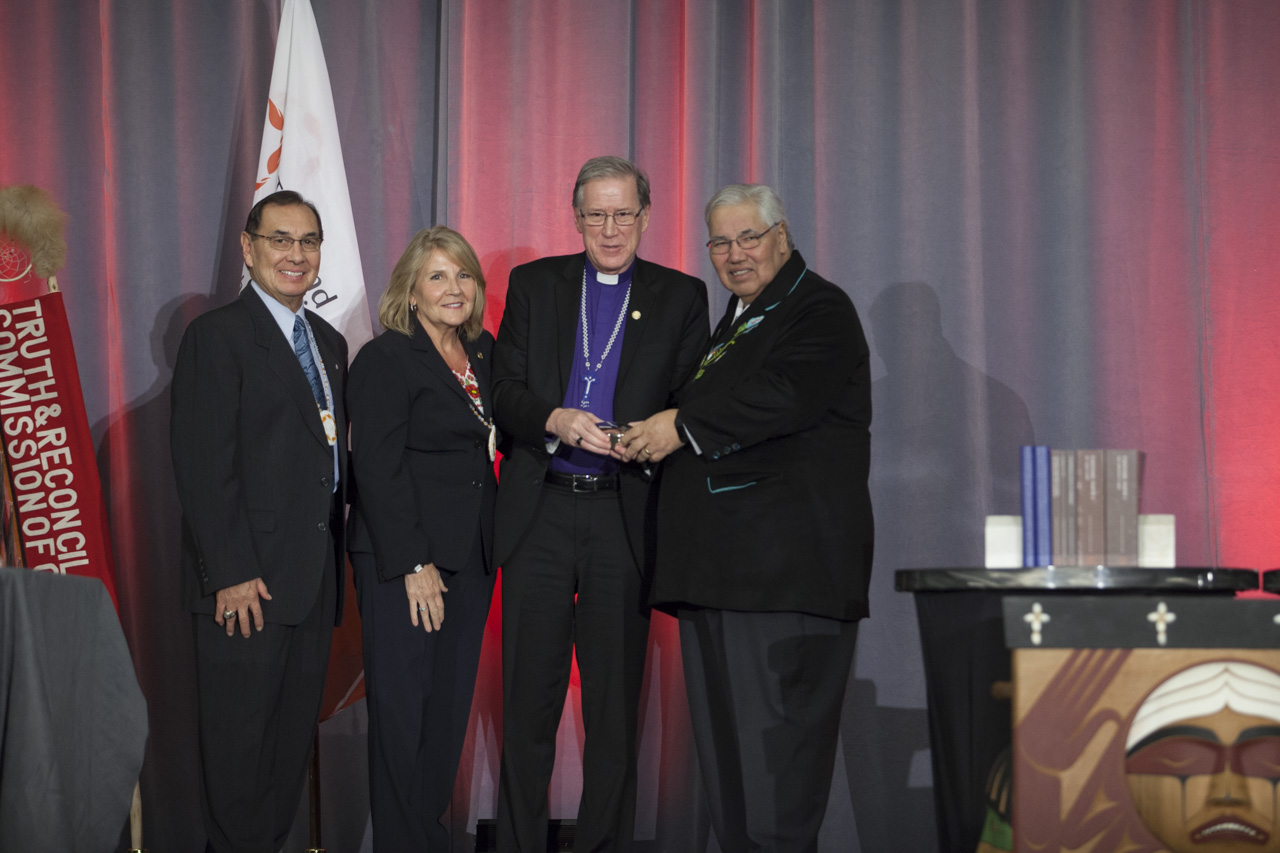 People standing on stage at TRC of Canada's Closing Ceremony