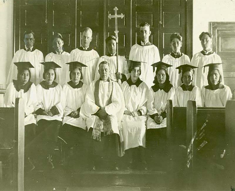 Group of people at Prince Albert School