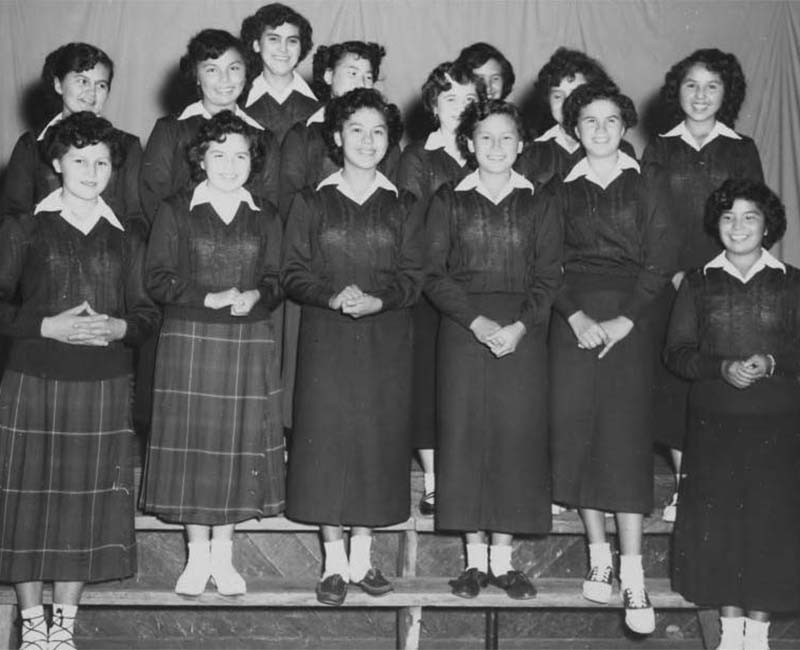 People standing for picture at St. Mary Mission