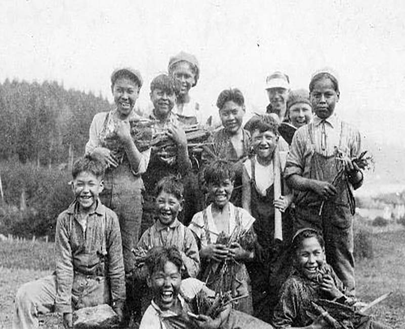 Group of students from St. Michaels Alert Bay school 