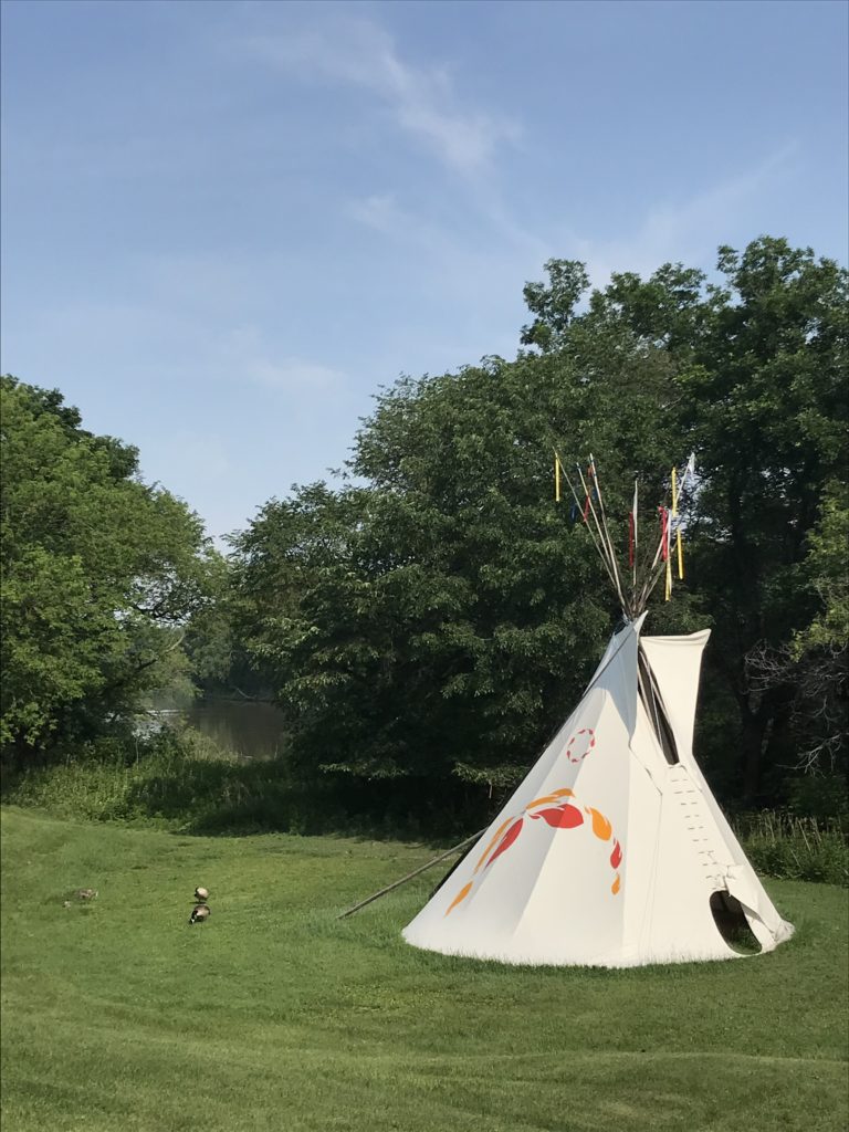 Un tipi dans un champ.
