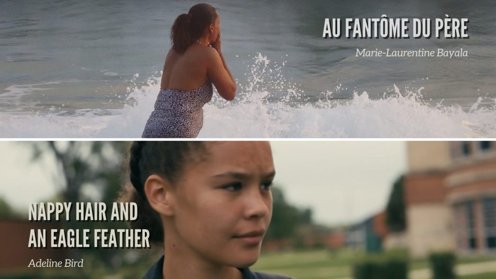 ensemble d'images faisant la promotion des deux films Nappy Hair and an Eagle Feather et Au fantôme du père