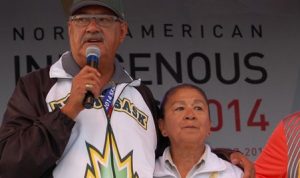 Eugene Arcand and his wife Lorna at the 2014 North American Indigenous Games.
