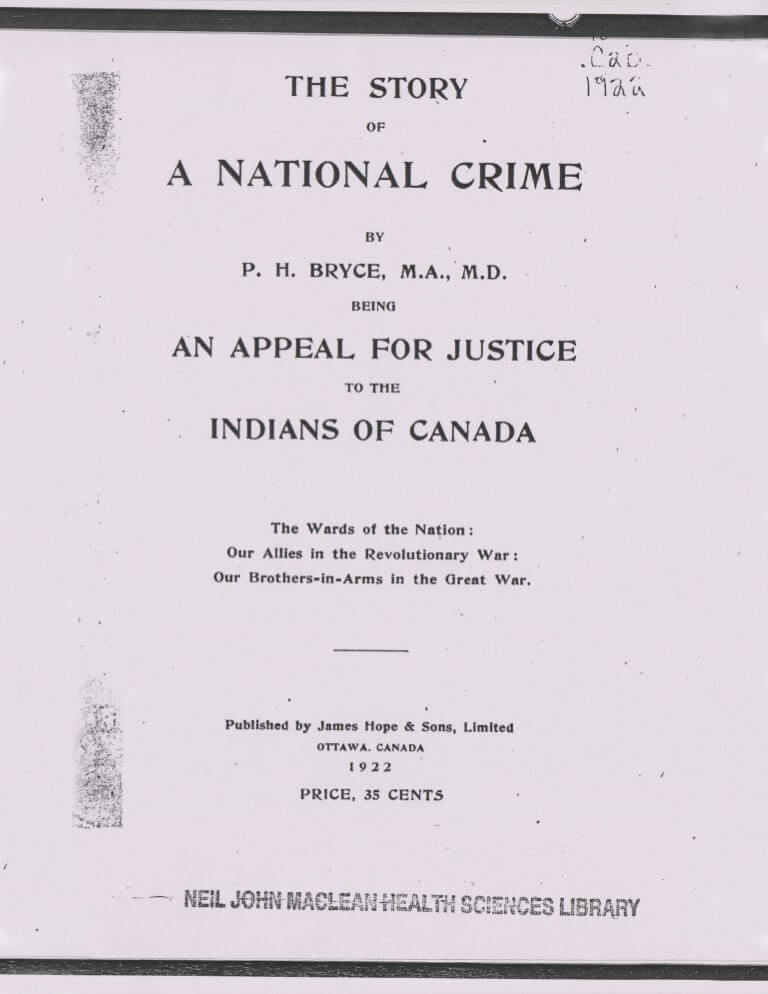 Cover for document "The Story of A National Crime"